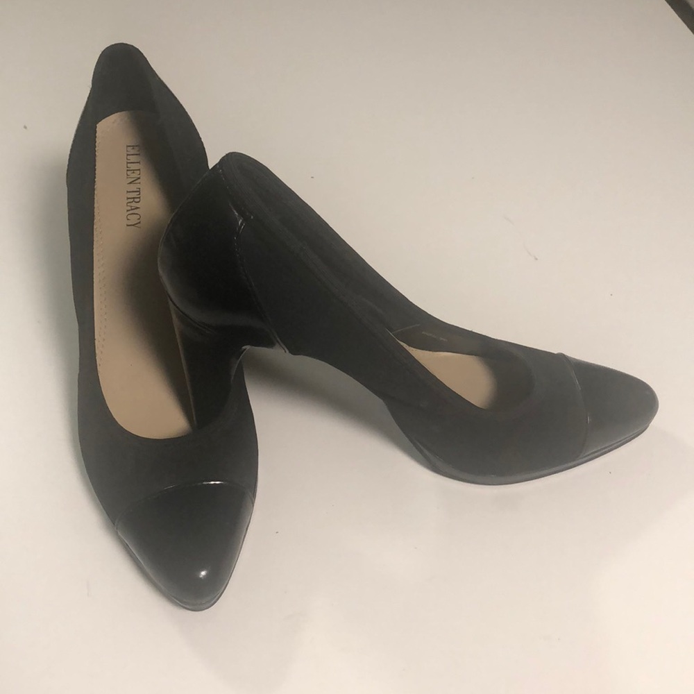Black 4 inch heels in tip top shape.